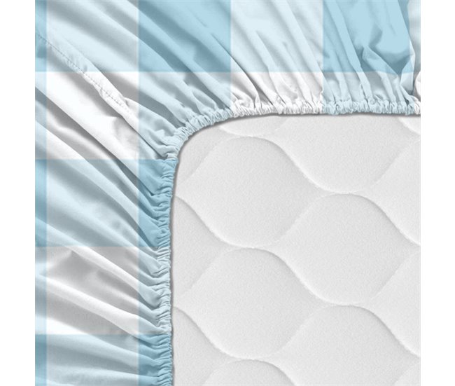 Vichy blue Bajera cuna Azul