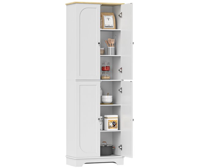 Alacena de Cocina Melamina de Madera, MDF HOMCOM, hogar - cocina Blanco