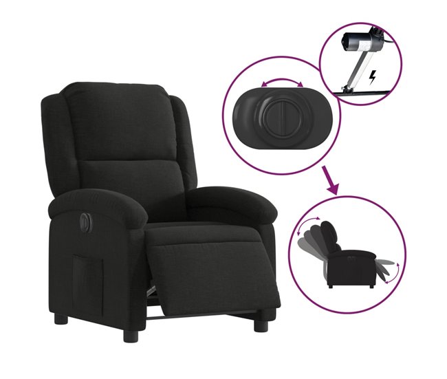 Sillón Reclinable Eléctrico Negro