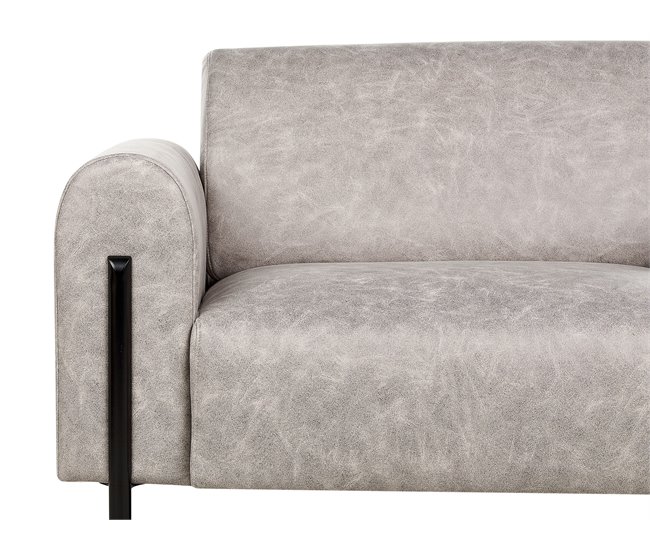 Beliani Sofá de 3 plazas Poliéster ASKIM Beige