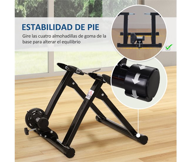 Rodillo Entrenamiento Bicicleta Acero HOMCOM Negro