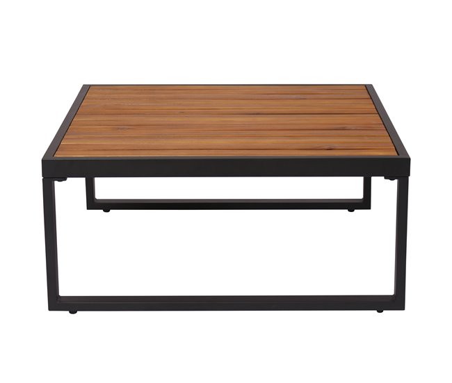 Set de jardín BRISA con 2 sofás y 1 mesa color gris y roble Gris/ Madera