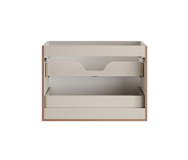 Conjunto de muebles con lavabo encastrado y columna Alba 80 Beige