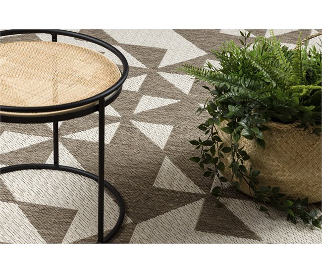 Alfombra de cuerda sisal FLOORLUX 20489 Triángulo 80x150 Beige