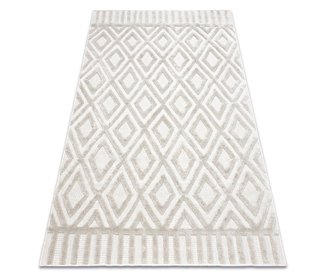 Alfombra SANTO sisal 58377 diamantes Geométrico zigzag 80x150 Crema