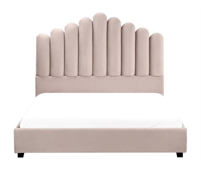 Beliani Cama Terciopelo VINCENNES 145x213 Crema