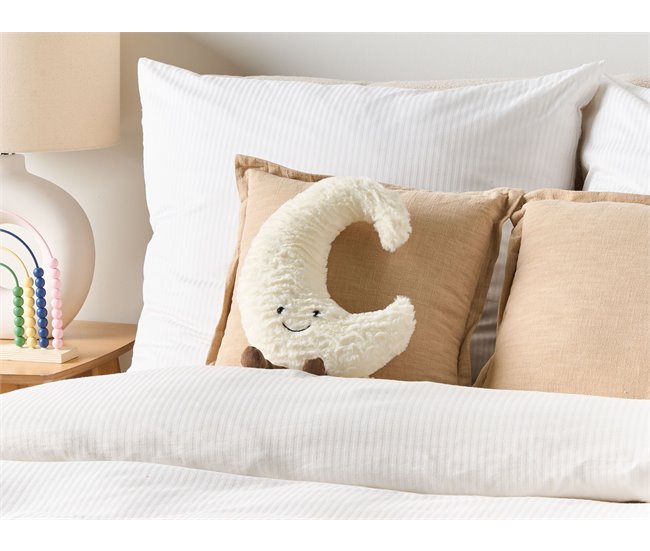 Beliani Cojín decorativo MOONLIGHTER Blanco/ Beige