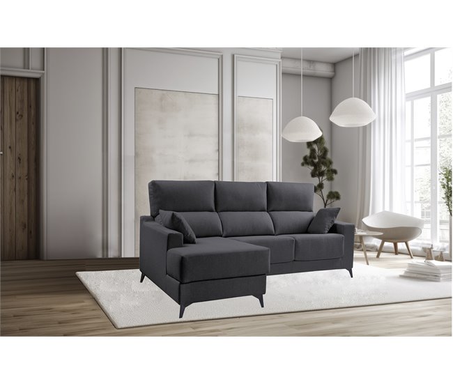 Chaise longue S NOELIA Antracita