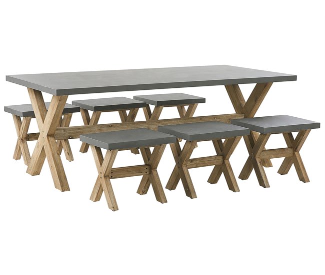 Beliani Conjunto de comedor OLBIA Gris