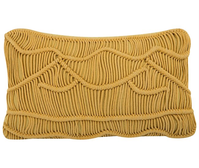 Beliani Cojín decorativo KIRIS Mostaza