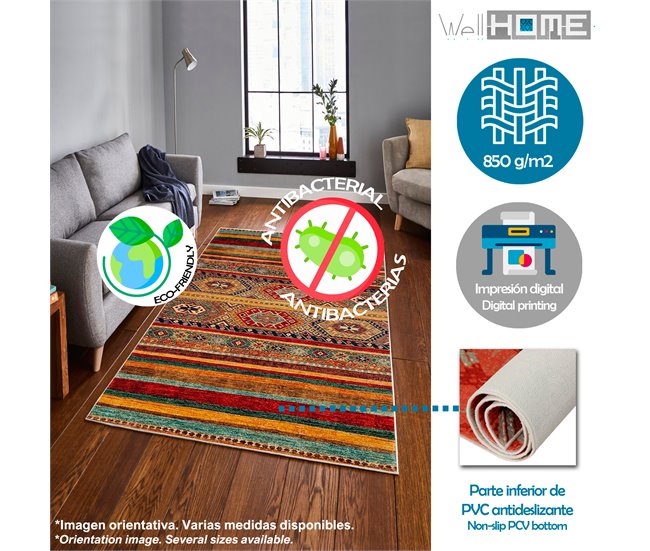 Alfombra De 160 X 230Cm 230x160 Mostaza