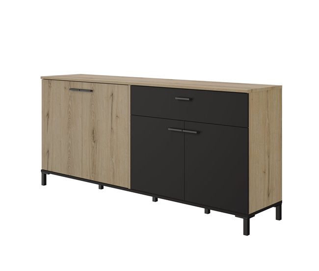 Aparador 4 puertas 1 cajón L180 cm - TRUST Marron