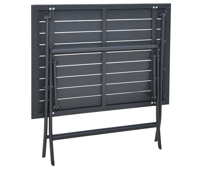 Mesa plegable de jardín HANA gris oscuro Gris