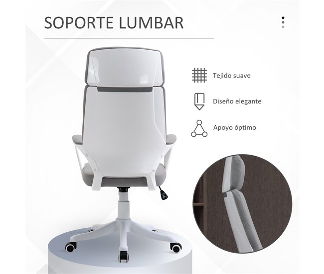Silla de Oficina Poliéster, Espuma, Nylon, PP Vinsetto Gris