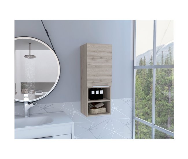 Armario de Pared baño Mila, con estantes Gris
