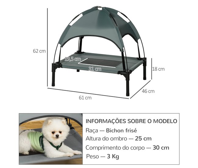 Cama elevada para mascotas PawHut D04-057CF 