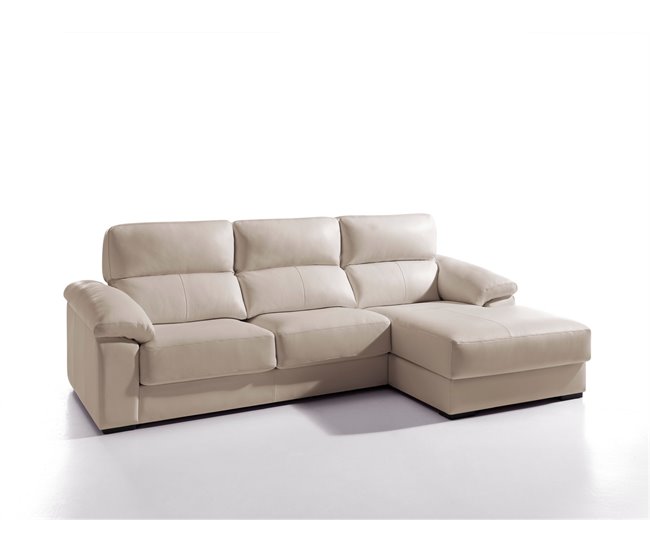 Chaise longue piel WILLY Beige