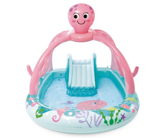 Centro de juegos hinchable agua pulpo c/difusor INTEX Azul