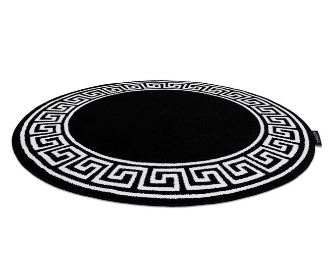 Alfombra HAMPTON Grecos círculo 200x200 Negro