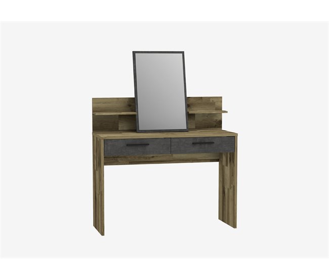 Tocador 2 cajones con espejo RICCIANO Roble