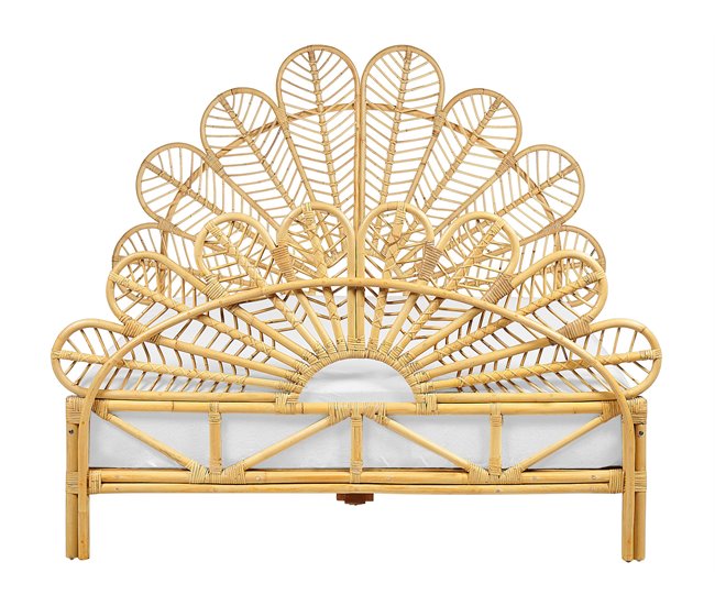 Beliani Cama Ratán FLORENTINE 147x207 Marron