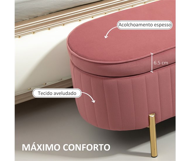 Pie de Cama Terciopelo HOMCOM, hogar - muebles de dormitorio Rosa