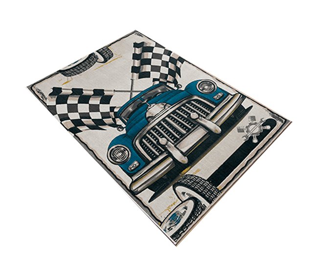 Alfombra De 140 X 220Cm 220x140 Azul