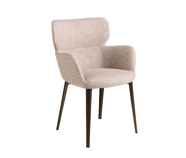 ANGEL CERDA Silla tela marrón jaspeada Marron