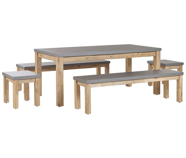 Beliani Conjunto de comedor OSTUNI Gris