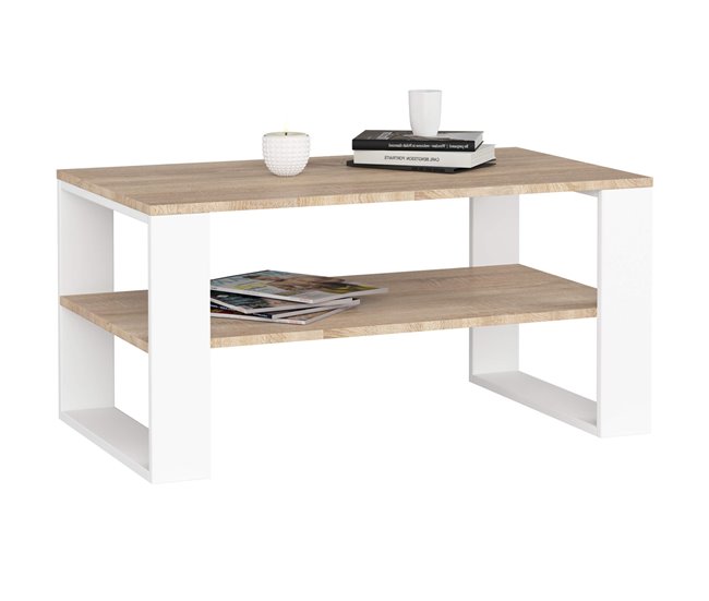 Mesa de centro ALEX 92x53 Blanco/ Madera