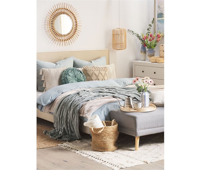 Beliani Espejo decorativo STENEN 76x3 Natural