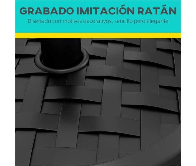 Base de Sombrilla HDPE, Cemento Outsunny Negro