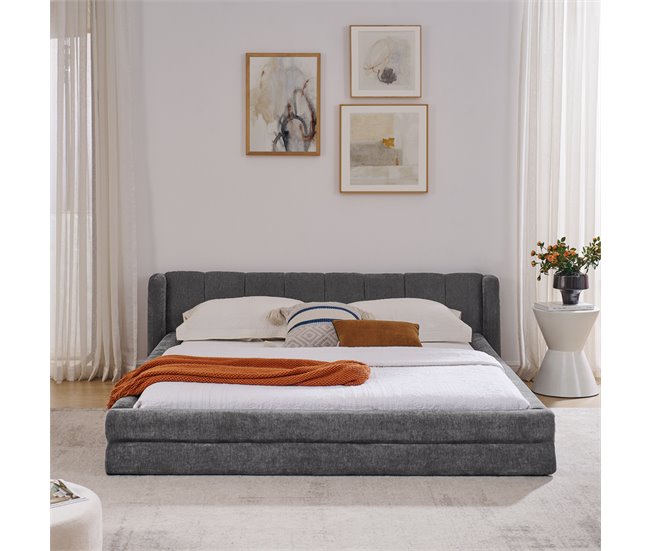 Camas de matrimonio 195x220 Gris