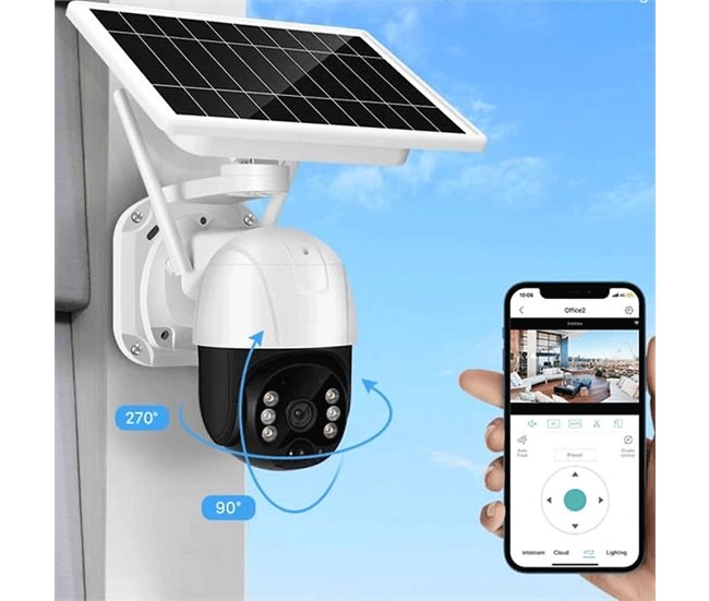 Cámara de vigilancia WiFi con energía solar Blanco