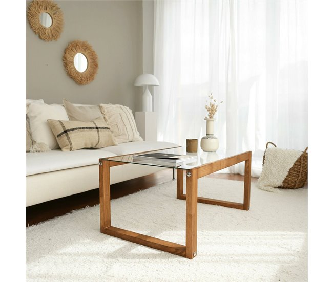 Mesa de centro de madeira 85x55 Marron