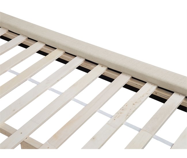 Beliani Cama con somier Poliéster LANNION 183x223 Beige