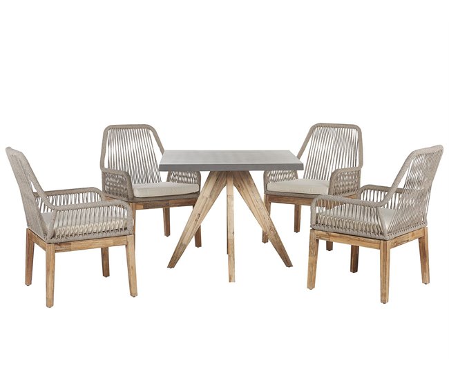 Beliani Conjunto de comedor OLBIA Crema