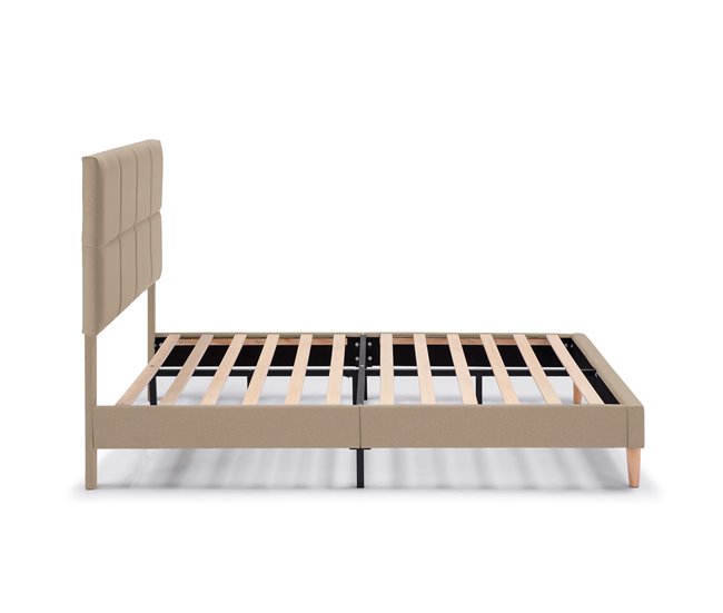 Estructura de cama tapizada Silvi 140x190 Beige