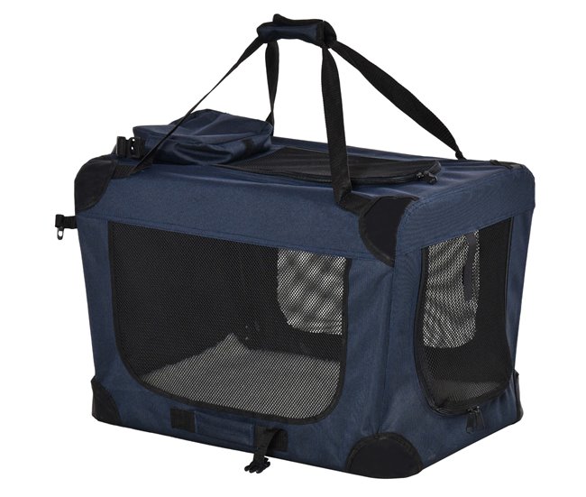Transportín para Mascotas Tela Oxford, Acero y Poliéster PawHut Azul