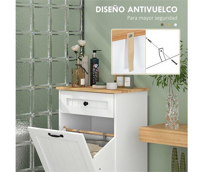 Armario de Baño MDF HOMCOM, hogar - baño Blanco
