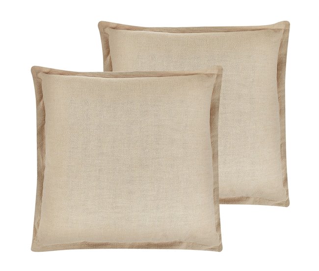 Beliani Cojín decorativo GUZMANIA Beige