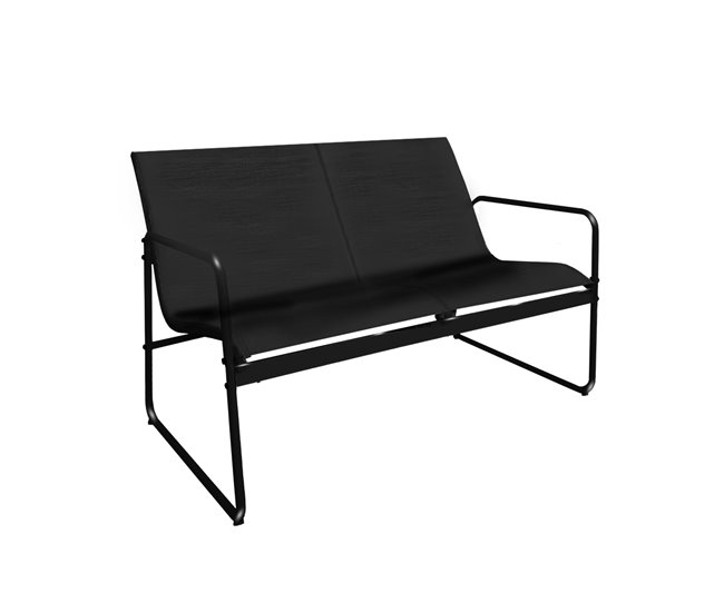 Acomoda Textil – Jardín Sofá + 2 Sillones + Mesa (4 Piezas) Negro