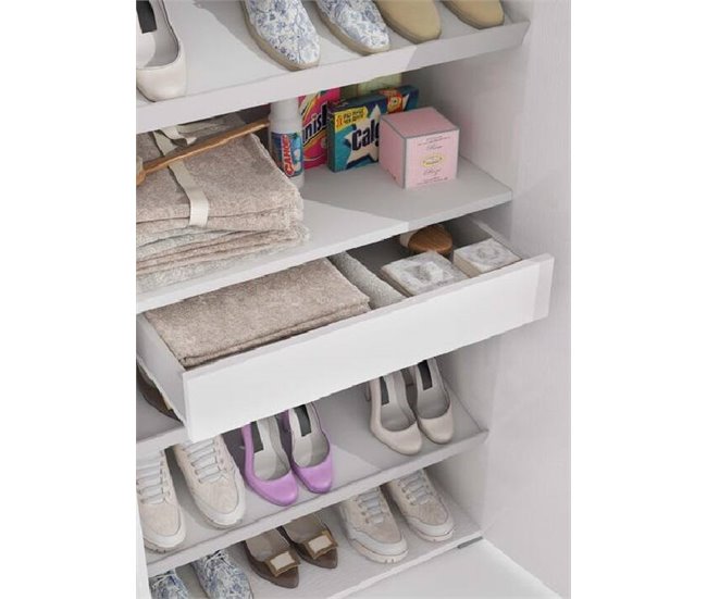 Armario multiusos 2 puertas efecto madera 72 Blanco