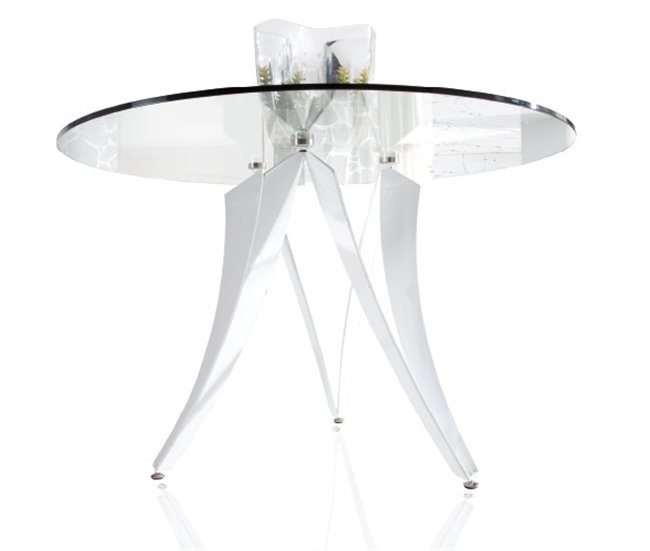 Mesa de Comedor Circular - Modelo TESLA Transparente