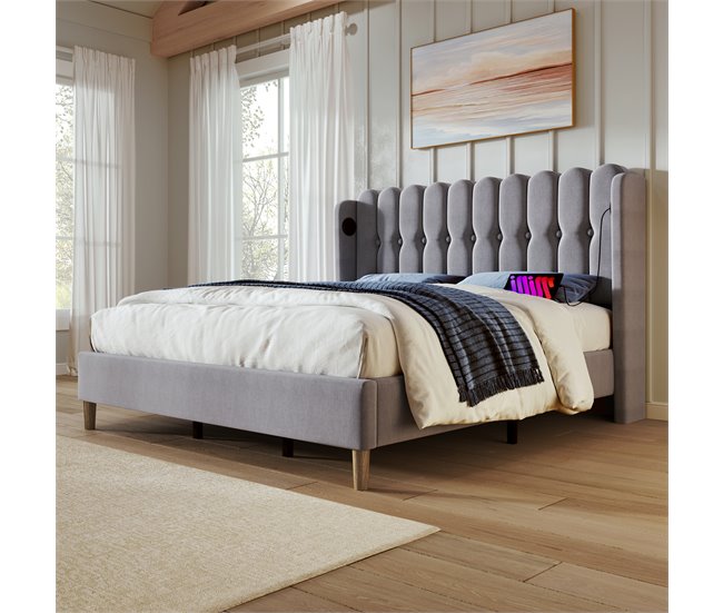 Camas de matrimonio 173x208 Gris