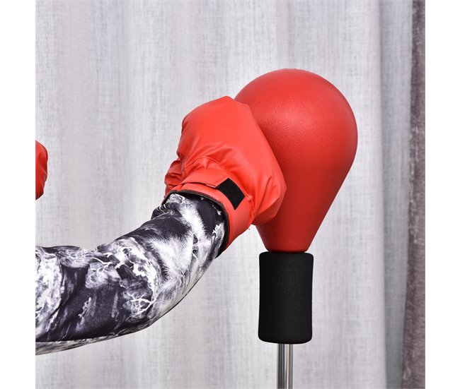 Saco de Boxeo de Pie Acero, PU, PE HOMCOM Rojo