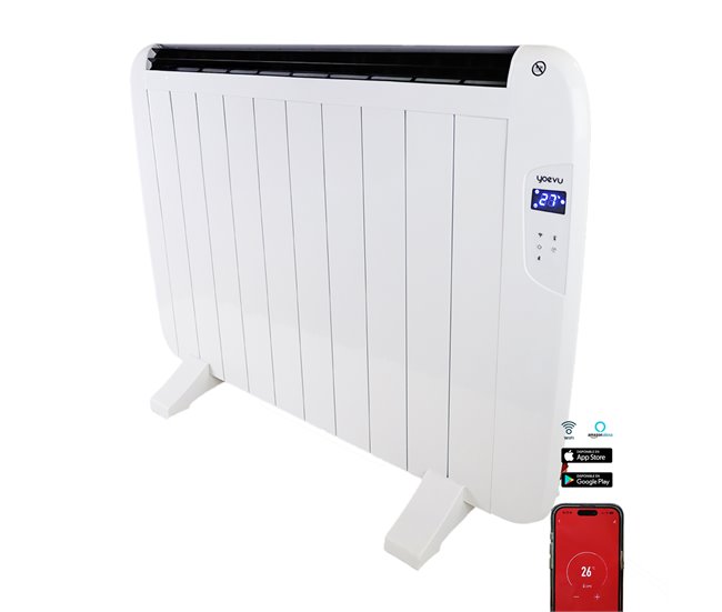 YOEVU - Emisor térmico de aluminio 1500W Control a distancia Blanco