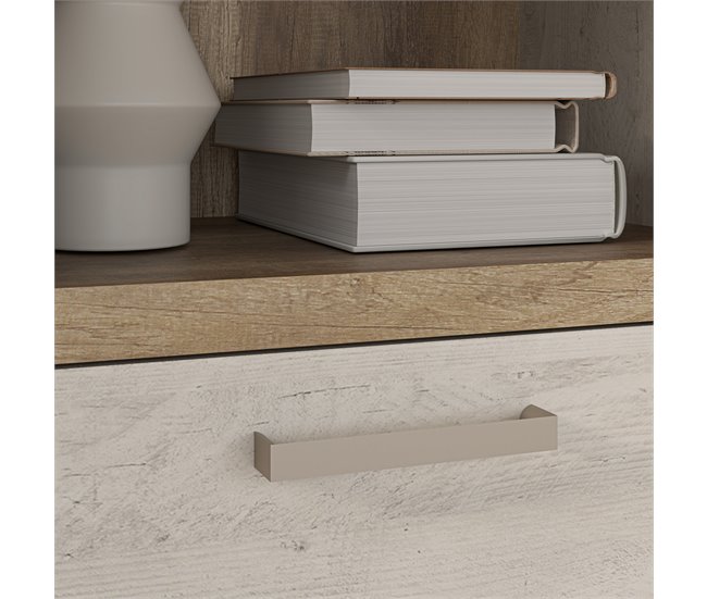 Compacto tv de 241,6cm blanco y roble VERONA Blanco/ Madera