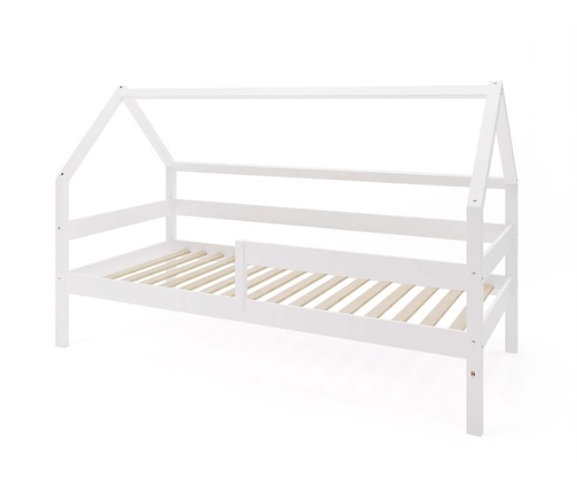 Cama cabina individual en madera YappySole 90x211 Blanco