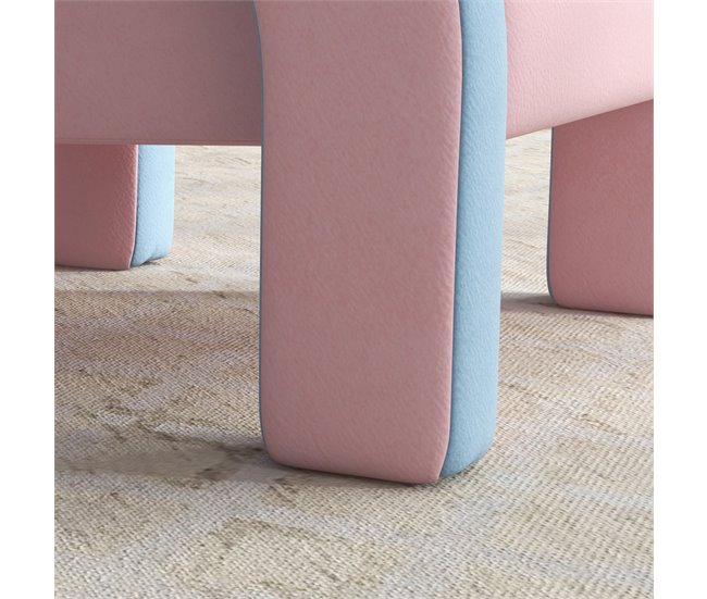 Sillón Infantil Tablero Multicapa, MDF, Espuma, Poliéster ZONEKIZ Rosa